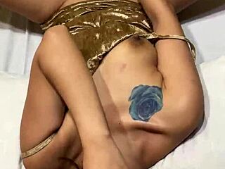 double penetration with dick and dildo in close-up