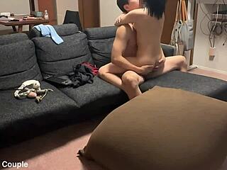 Japanese Couple Goes Wild with Intense Riding and Loud Orgasms in Homemade Video