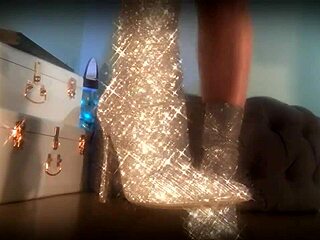 Goddess Mesmerizes Slave With Sparkle Boots In Femdom Domination And Ass Worshiping!