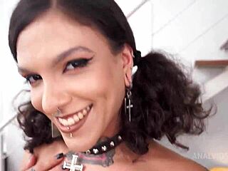 Goth Queen Goddess Takes Three Huge Monster Cocks In Double Anal Penetration