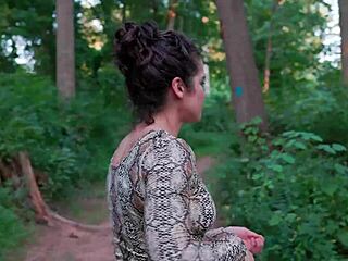 Thong bodysuit milf enjoys a casual trail walk in fitness gear