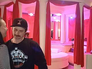 I took the horny milf to show my hard cock and balls impressed her pussy