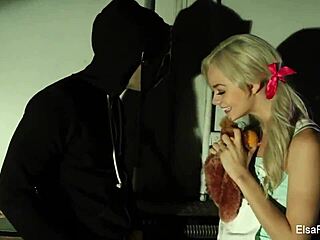 elsa jean fucks masked stranger in hardcore cumshot