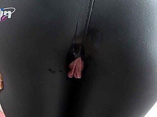 Big ass in leather tights, I came inside them hard