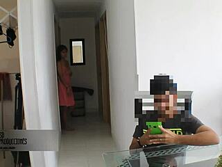 Alone with my stepsister in doggystyle, she's sucking and getting bent over!