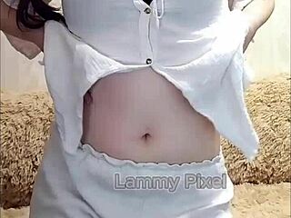 horny brunette lammy pixel stripteases and shows off her gorgeous ass