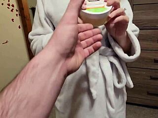 Stepmother Feels Desire as She Seduces Stepson with Pregnant Belly Lotion