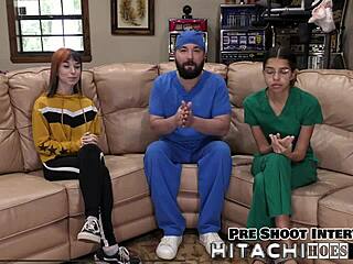 Freshman gets mandatory hitachi orgasm.