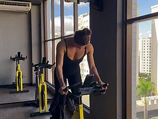 latina fitness babe gets fucked hard after gym teasing