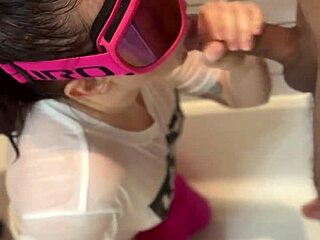 Bathroom adventure with dickflash leads to facial in part 2