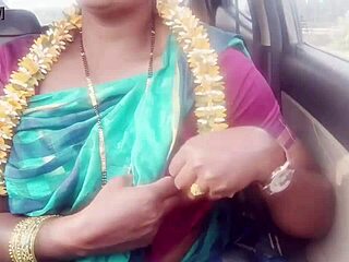 Indian housewife fucks husband's father in car during long drive