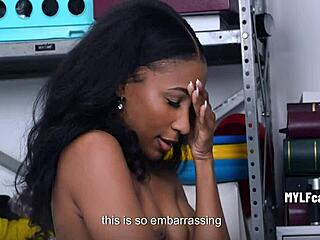 Did the mall cop catch the petite black masseuse stealing?