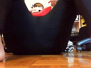 chubby italian tattooed woman masturbates on bathroom floor in taboo fetish scene.