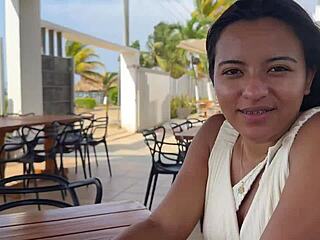 Desperate tourist gets fucked in athletic workout interview