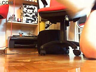 chubby italian tattooed woman masturbates on bathroom floor in taboo fetish scene.