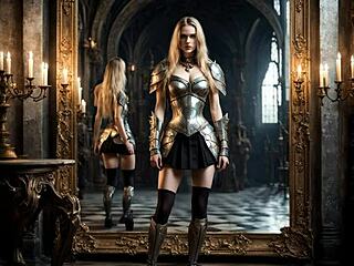 Black Blowjob in Mirror with Monster Costume Fantasy Parody