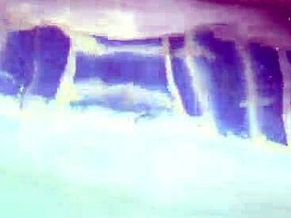 underwater scene shows creampie with dildo inserted in shaved pussy