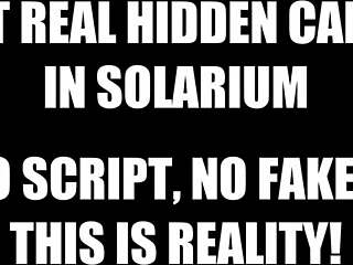 Czech brunette fingering pussy in tanning bed