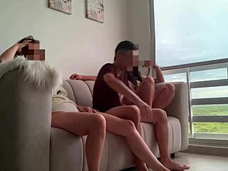 My Best Friend and Stepsister Invite Me Over for Movie but Share My Cock in Hot MFF Threesome!