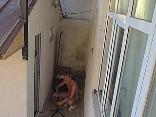 hey, caught this guy with a big dick jerking off while staring at me, so i gave him deepthroat blowjob and anal fuck part 1