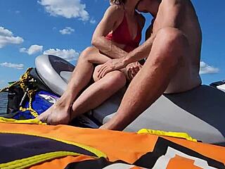 Athletic Couple Enjoys Passionate Outdoor Sex on Jetski in Lake