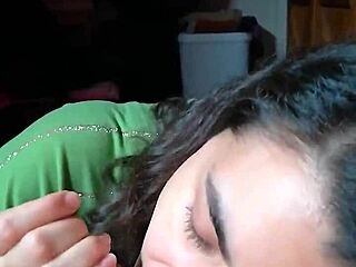 subtle quickie blowjob leads to licking cum from hands in romantic couple pov moment