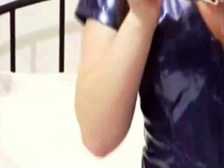 i put on this cute pvc nurse uniform with lingerie and panties for my patient