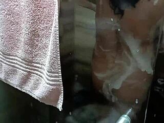 Latina Mature Milf Discovered Bathing And Masturbating In Homemade Shower Solo