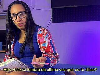 Big tits stepmom wants to get pregnant and seduces her stepson to fill her vagina with creampie in Brazilian roleplay