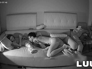 Luuv's First Pussy Licking Scene on Home Webcam with Brunette Teen Girlfriend!