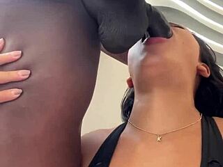 I love how my girlfriend enjoys face fucking with deepthroat and cumshot