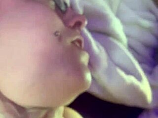 Hey this goth slut is dripping wet and cumming hard with her toy in fishnets