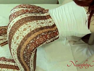 Sexy step-mom stuck under bed while making it gets curvy ass bent over for big cock doggystyle creampie