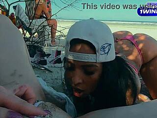Amateur Latinas with Big Asses Engage in Outdoor Public Sex on Crowded Beach