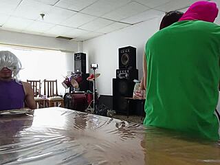 maid, bend over and take my cock while grandpa watches