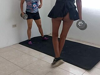 Do Latin Step Sisters Show Off Sensual Buttocks and Wet Vaginas in Sexy Aerobics?