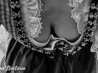 German Girl In Tight Dress Gets Bent Over For Bedroom Doggystyle With Big Cock