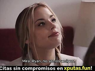 Blonde stepdaughter sucks cock and enjoys fucking with Spanish subtitles, like oh man that's intense.