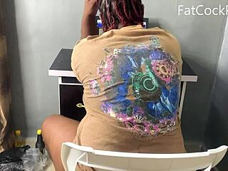 horny wife watches porn then janitor fucks her hard with creampie and squirting action