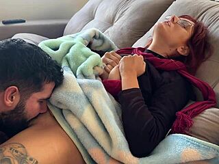 Caught Redhead Masturbating In Garage, Finished With Passionate Cunilingus And Cum In Mouth