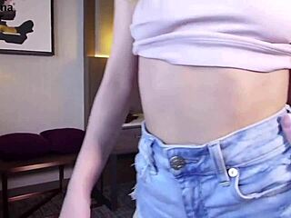 Target girl quits retail job contrasting her past to try porn in bananafever amwf scene.