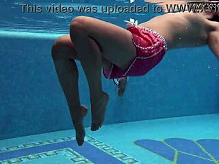 Why is cute shy Czech teen Lady Dee swimming so provocatively?