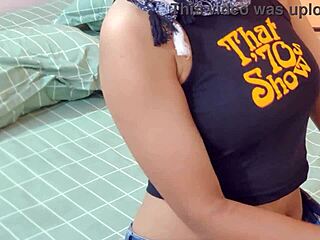 Hot Malaysian girl rides neighbor's big cock doggystyle on bed with handjob and tight shaved pussy 😏