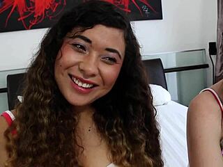 Inexperienced Brunette Angels Nataly and Crystal Share Kisses with Soft Fingering Fun