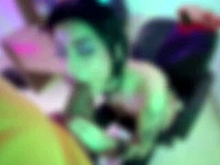 Whoa, nana in cosplay deep throats and rides that very thick cock in first time action