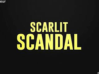 scarlit scandal double teamed hard n creamed by two studs