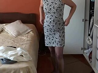 my wife slips into erotic lingerie for work while real cuckold hubby watches