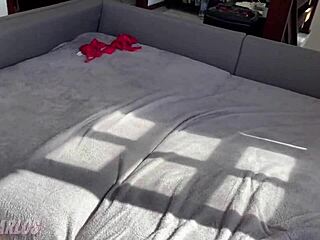 Hot tanned housewife cheats sucking neighbor's cock on leaked homemade dorm video