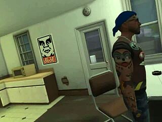 Guy pounds goth girl's tight hole pov style amid wild party chaos