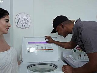 Technician's Monster Black Cock Fucks Me Bent Over Cums On Tits